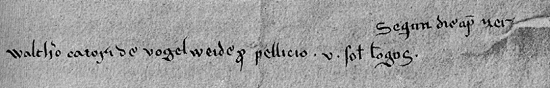 Mention of Walther in the travel bill of the bishop.