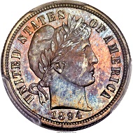 1894-S Barber Dime.