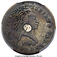 1792 Silver Center Cent.