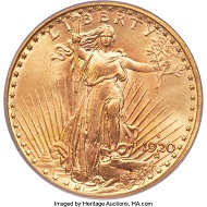 1920-S Saint-Gaudens Double Eagle.