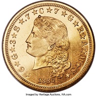 1880 Flowing Hair Stella, PR65 NGC.
