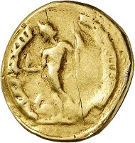 Another Indian imitation of an aureus. From Künker sale 288 (13 March 2017), No. 669. Estimate: Euro 600.