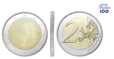 Independent Finland 100 Years special two-euro coin.