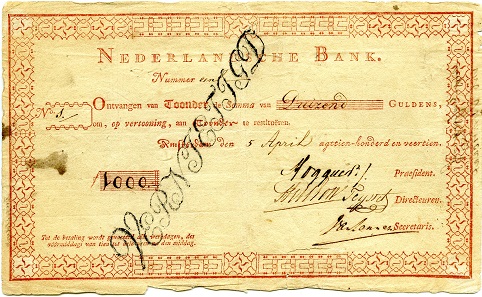 A 'roodborstje' (a robin), nickname for the first banknote in the Netherlands. Photo: ©NNC.
