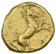 Stater of pharaoh Nektanebo II, 360-343 BC. Photo: ©NNC.