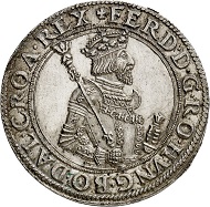 Ferdinand I. Reichstaler, posthumous striking from 1573/1576 Hall. From Künker sale 292 (March 16, 2017), No 5949.