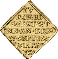 Ferdinand I. Siege coin of 2 ducats 1529. 3rd known specimen. From Künker sale 289 (March 14, 2017), No 1535.