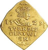 Ferdinand I. Siege coin of 1 ducat 1529. From Künker sale 289 (March 14, 2017), No 1536.