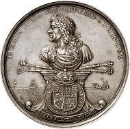 Medal 1685 on the execution of James Scott and Archibald Campbell after the suppression of the Monmouth Rebellion, which tried to prevent the Catholic James from ascending to the throne. From Künker sale 292 (16 March 2017), No 5695.