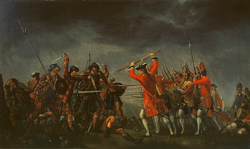 The Battle of Culloden. Painting by David Morier, 1746.