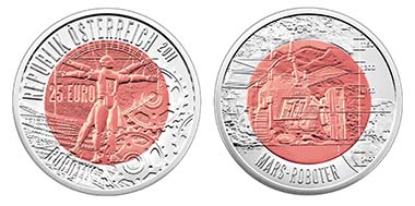 Austria - 25 Euro - 9 g 900 Ar and 6.5 g Niob - 34 mm - 65.000 - Designer: H. Andexlinger / Th. Pesendorfer - date of issue: March 16, 2011 - Austrian Mint. Photo: Austrian Mint.