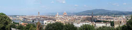 The 'skyline' of Florence, the centre of rich Tuscany. Image: Lucarelli / Wikipedia.