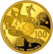 Spain / 100 Euros / Gold .999 / 6.75g / 23mm / Mintage: 3000.