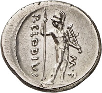 Lot 321: Roman Republic. Marc Antony. Denarius, 42. Cr. 494/17. From Hannelore Scheiner Coll. Very fine to extremely fine. Estimate: 2,000,- euros. Hammer price: 18,000,- euros.