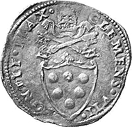 Italy, Papal States. 1/4 ducaton, without date (1527). Mario Traina, Gli assedi e le loro monete 59, 118a. From a German private collection.