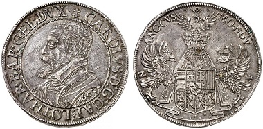Lorraine. Charles III, 1545-1608. Taler 1603, Nancy. From Grün sale 71 (2017), No. 1865. Estimate: 4,000 Euro