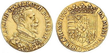 Lorraine. Charles III, 1545-1608. Double pistole n. y. (1581-1608). From Grün sale 71 (2017), No. 1867. Estimate: 10,000 Euro