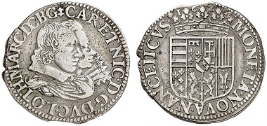 Lorraine. Charles IV and Nicole, 1624-1625. Teston 1624, Nancy. From Grün sale 71 (2017), No. 1879. Estimate: 125 Euro