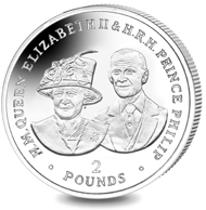 British Indian Ocean Territory. 70 Years of HM Queen Elizabeth II & HRH Prince Philip - The Queen's 80th Birthday / Sterling Silver / 28.28 g / 38.60 mm / Mintage: 2000.