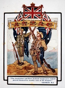 Popular illustration of Anzac troops after the fighting at Gallipoli.