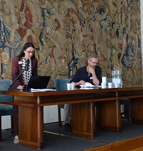 Federica Missere Fontana followed the traces of rare 2nd century coins in the correspondence of various antiquarians. The session was chaired by Martin Mulsow. Photo: UK.
