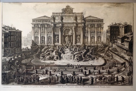 Giovanni Battista Piranesi (1720-1778), view of the Trevi Fountain in Rome.
