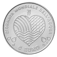 ‘World Water Day’: San Marino / 5 euros / Silver .925 / 18g / 32mm / Design: Andrew Lewis.
