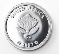 South Africa / 2 ½ cent Tickey / Silver .925 / 1.3g / 16.30mm / Design: Kruger Gray (obverse), Richard Stone and Carl Jeppe (reverse) / Mintage: 1,700.