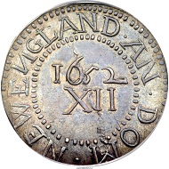 1652 SHILNG Pine Tree Shilling, Large Planchet, No Pellets at Trunk, MS65 PCGS.