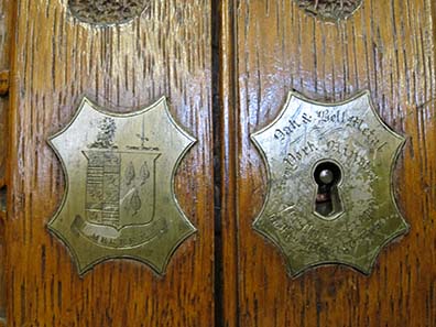 Coin cabinet made of wood from the York Minster. Image: UK.