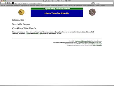 Corpus of the early medieval coin finds.