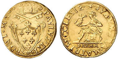 Paul III (1534-1549). Scudo d’oro, Parma. From Künker sale 207 (2012), 6222.