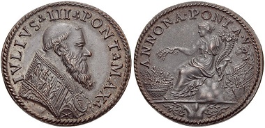 Julius III (1550-1555). Medal 1554/5. From Classical Numismatic Group Electronic Auction 210 (2009), 369.