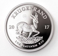 One of the newcomers among the different Krugerrands: the 1-ounce edition in platinum.
