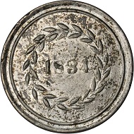 Lot 9024: Maryland-Baltimore. 1834 H. Herring. HT-139, Low-173. Rarity-9. White Metal. Plain Edge. 35 mm. VF-20. Realized: $16,450.