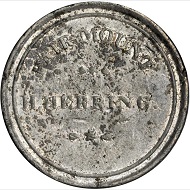 Lot 9024: Maryland-Baltimore. 1834 H. Herring. HT-139, Low-173. Rarity-9. White Metal. Plain Edge. 35 mm. VF-20. Realized: $16,450.