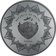 Palau / 10 Dollars / Silver .999 / 2 oz / 38.61 mm / Mintage: 888.