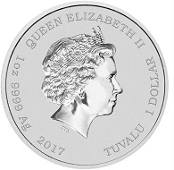 Tuvalu / 1 TVD / Silver .9999 / 1 oz / 40.60mm / Design: Thomas Vaughn / Mintage: 5000.