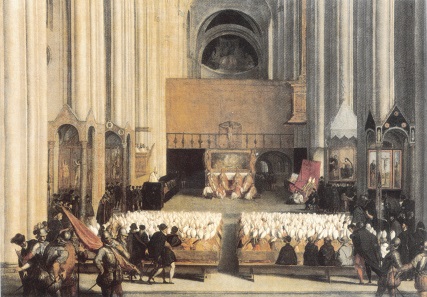 1563 meeting of the Council of Trent. Painting by Paolo Farinatis(?), 2nd half of the 16th cent. Source: Wikipedia.