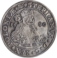 Poland. Taler, 1580. Olkusz Mint. Stefan Bathory (1575-86). PCGS Genuine--Cleaning, VF Details Secure Holder.