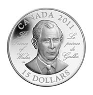 Canada - $15 - Prince Charles and Queen Elizabeth II. (reverse) (Designer: Laurie McGaw) - Mintage: 10.000.