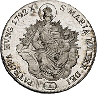 293 / Lot 1653: Francis II, 1792-1804. Konventionstaler 1792, Vienna. Königstaler for Hungary. Very rare. First strike. Almost FDC. Estimate: 7,500,- euros. Hammer price: 24,000,- euros.