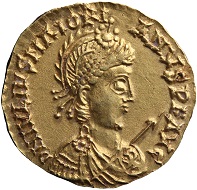Such a solidus of Marjorian is the youngest coin found in the Lienden hoard. Photo: De Nederlandsche Bank.