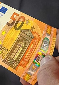 The new 50 euros bill of the ECB.