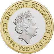 Great Britain / 2 Pounds / Silver .925 and Silver .925 plated with fine gold / 12g / 28,4mm / Design: Jody Clark (obverse) and Dominique Evans (reverse).