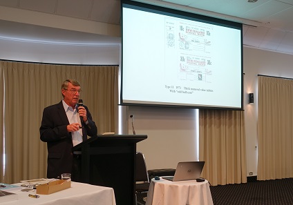 John Harwood, Florida, speaks about postal orders from New Zealand that may have temporarily circulated as bills. Photo: UK.