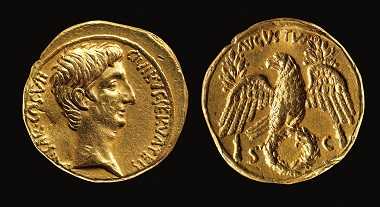 Aureus of Augustus, 27 BCE.