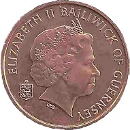 The reverse of a 1-penny-coin from Guernsey features a crab.