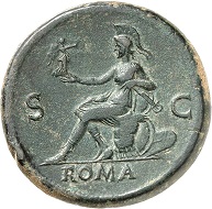 Lot 153. Nero. Sestertius, Lugdunum, 66. RIC 517. Untouched jade green patina. Extremely fine. Estimate: 5,000 euros.