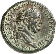 Lot 156. Vespasian. Sestertius, 71. RIC 243. Untouched surface. Showpiece. Estimate: 8,500 euros.